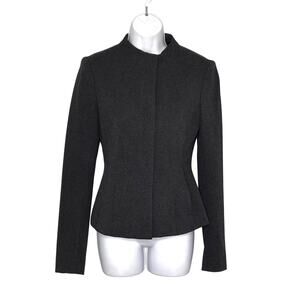 Theory Sculpted Jacket Knit Twill 2 Charcoal Zip Front Blazer S